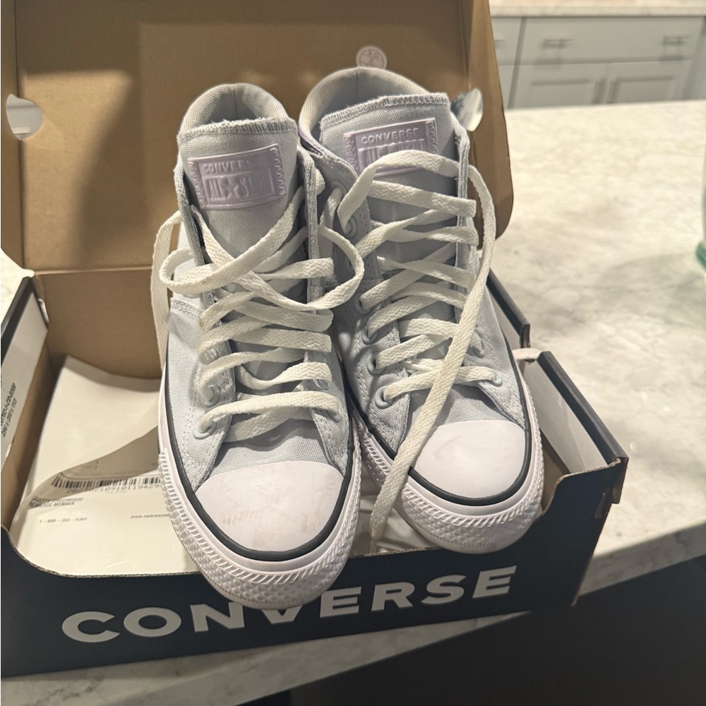 Converse Light Gray High-Top Sneakers